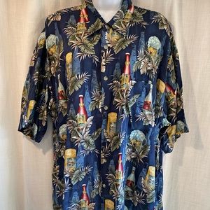 Campia Moda Hawaiian/Beer Shirt 100% Rayon Men’s Size XL